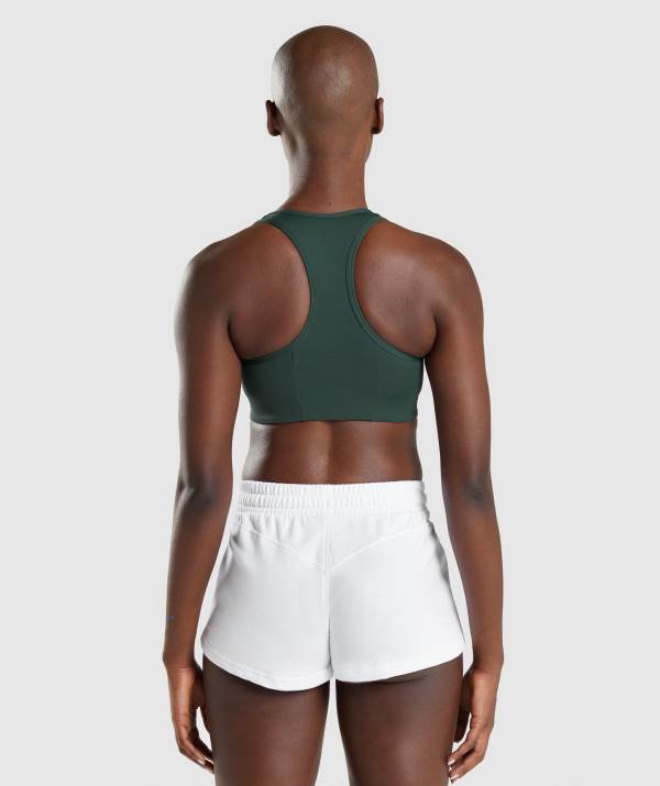 Damske Športové Podprsenky Gymshark Legacy Graphic Tmavo Zelene | BI9324687